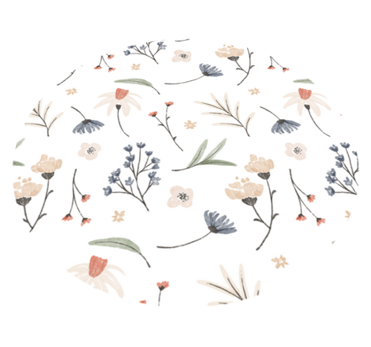 Light colors floral pattern bathroom flooring - TenStickers