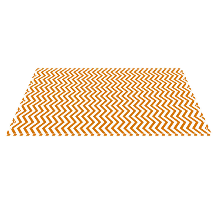 Orange and white zigzag patterns rug - TenStickers