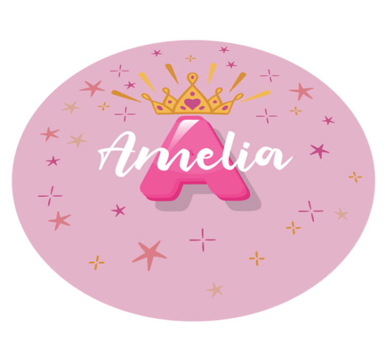 Princess personalised name vinyl rug - TenStickers