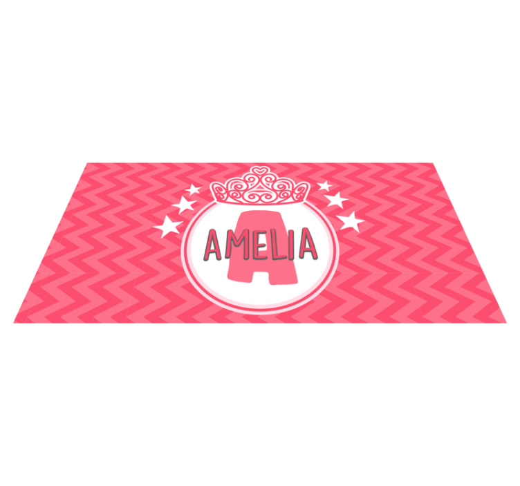 Princess name emblem vinyl rug - TenStickers