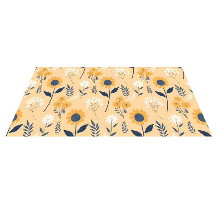 Joyful Botanical Arrangement vinyl rug flowers - TenStickers