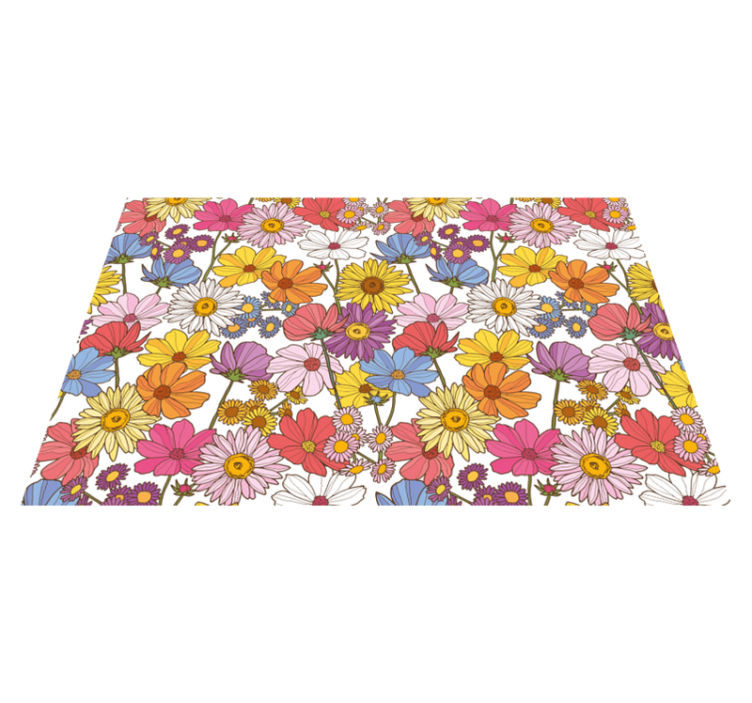 Vibrant Floral Display vinyl rug flowers - TenStickers