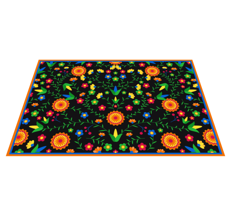 Colors Vibrant Motif vinyl rug flowers - TenStickers
