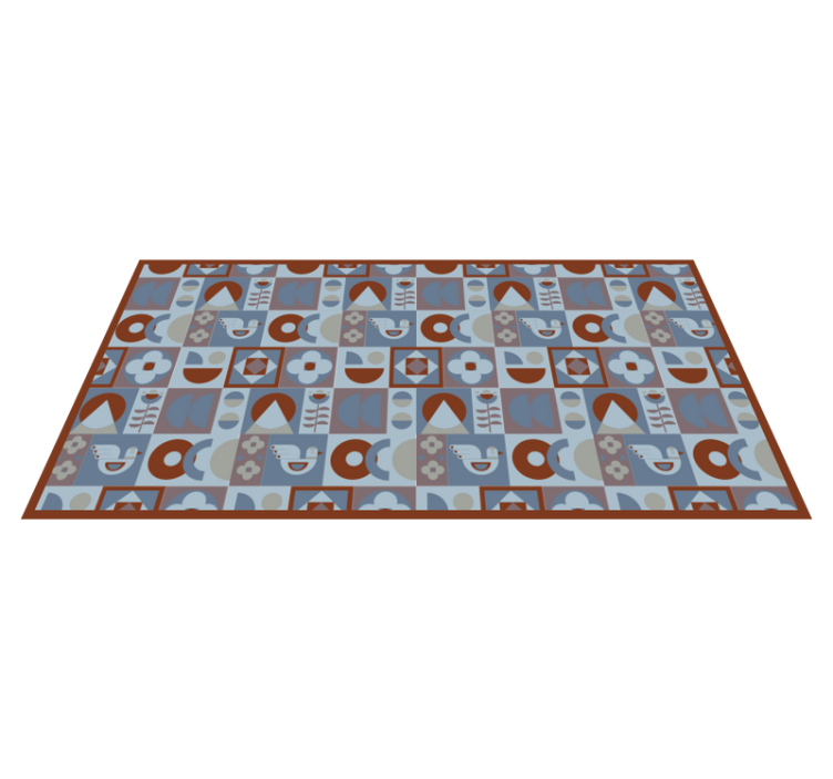 Grey and blue arrangements geometric vinyl rug - TenStickers