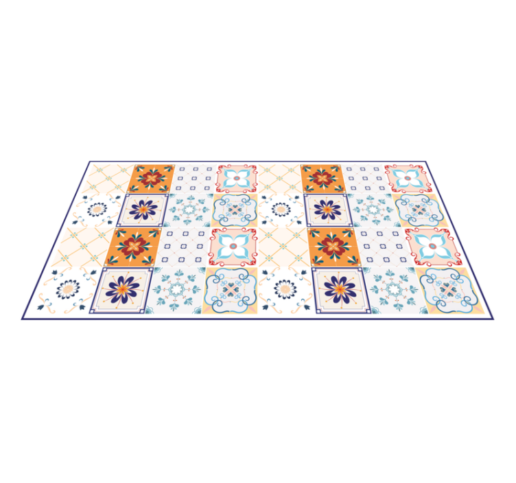 Colorful Ceramic Patterns tile vinyl rug - TenStickers