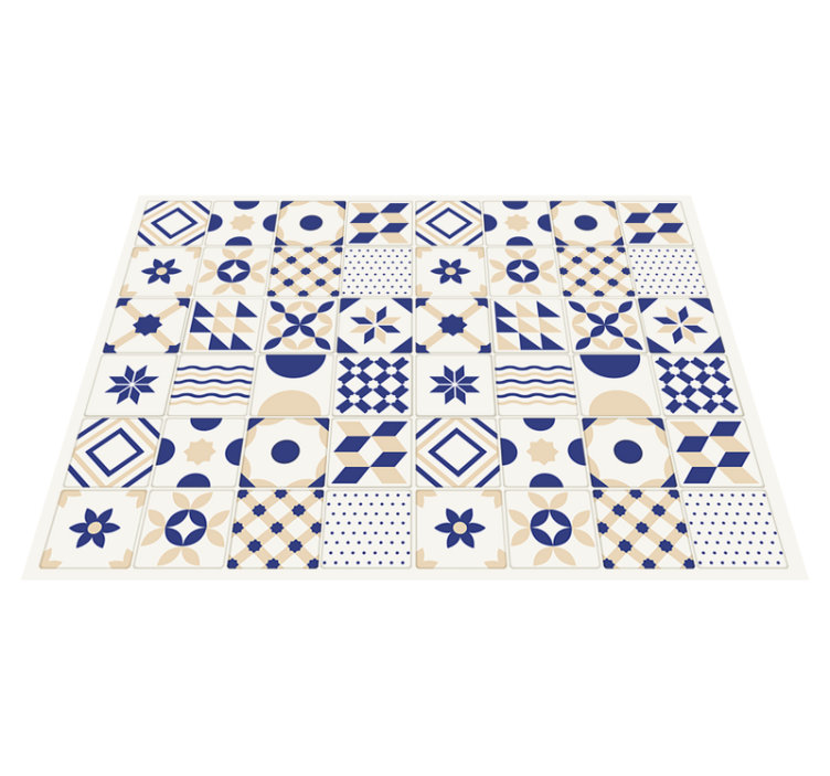 Geometric pattern tile vinyl rug - TenStickers