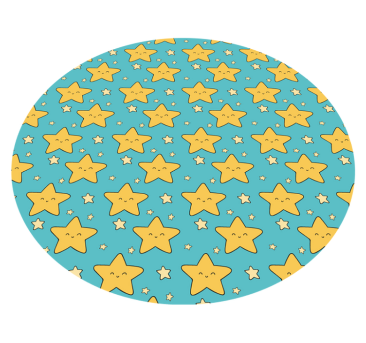 Cheerful Star Pattern vinyl rug - TenStickers