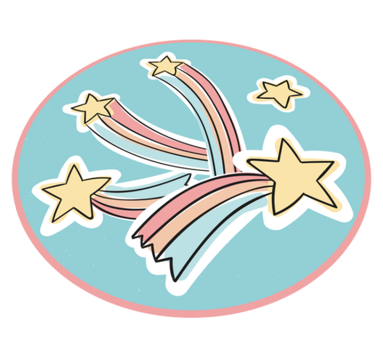 COLORFUL RAINBOW STARS kids vinyl rug - TenStickers