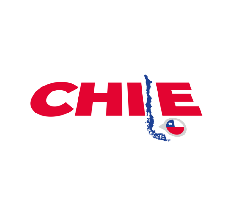 Chile on map with text world map rug - TenStickers