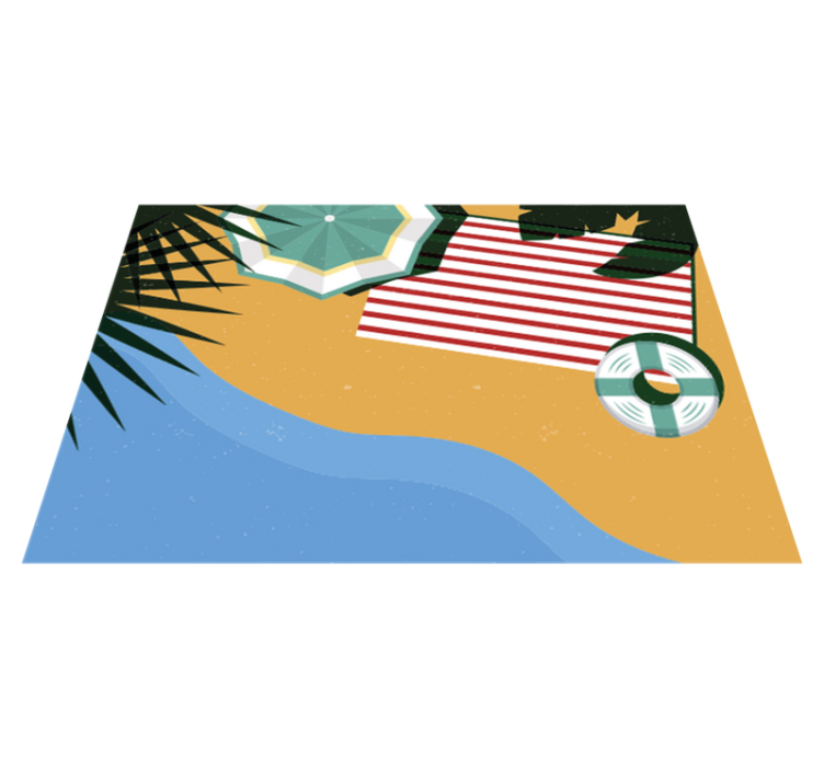 Beach Picnic Scene nature vinyl rug - TenStickers
