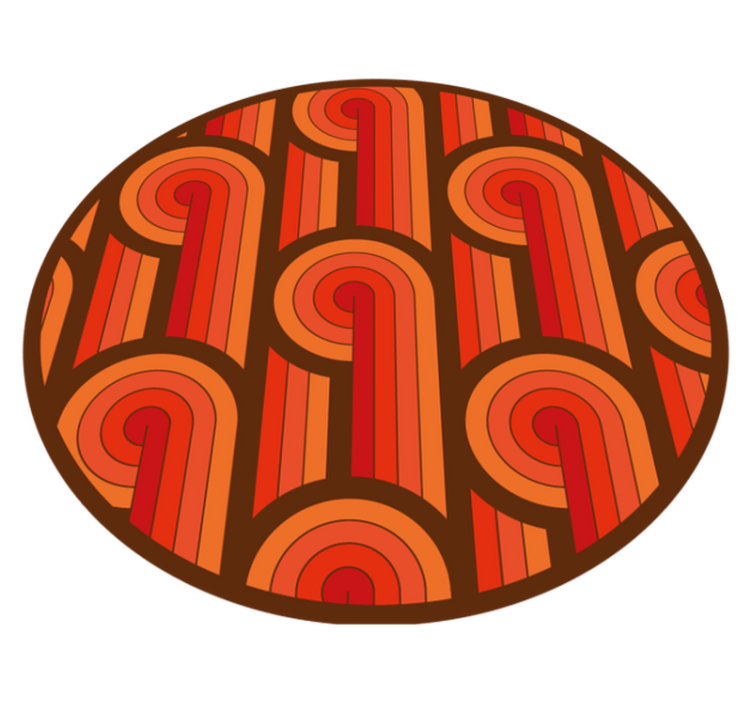 Vintage Round Motif circular vinyl rug - TenStickers