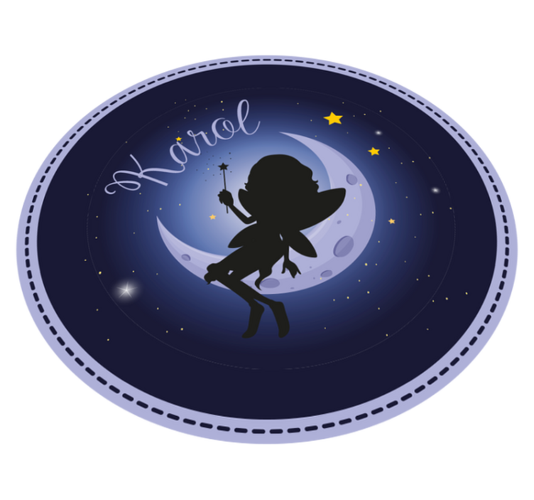 Fairy moonlight with name vinyl rug - TenStickers