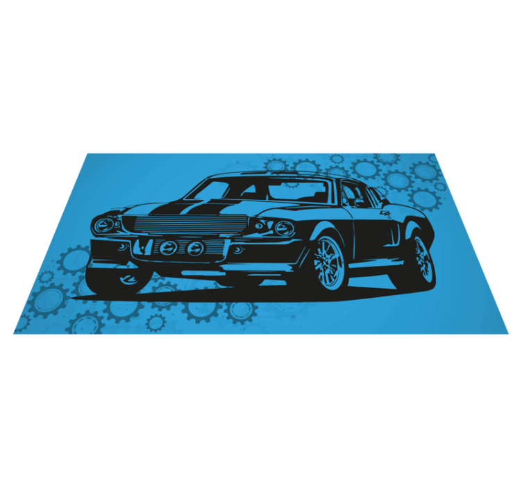 Timeless Automobile Depiction vinyl rug - TenStickers