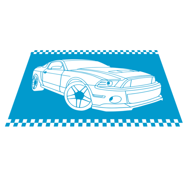 Racing Car Outline road vinyl rug - TenStickers