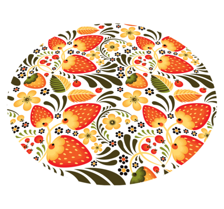 Strawberry Pattern vinyl rug flowers - TenStickers