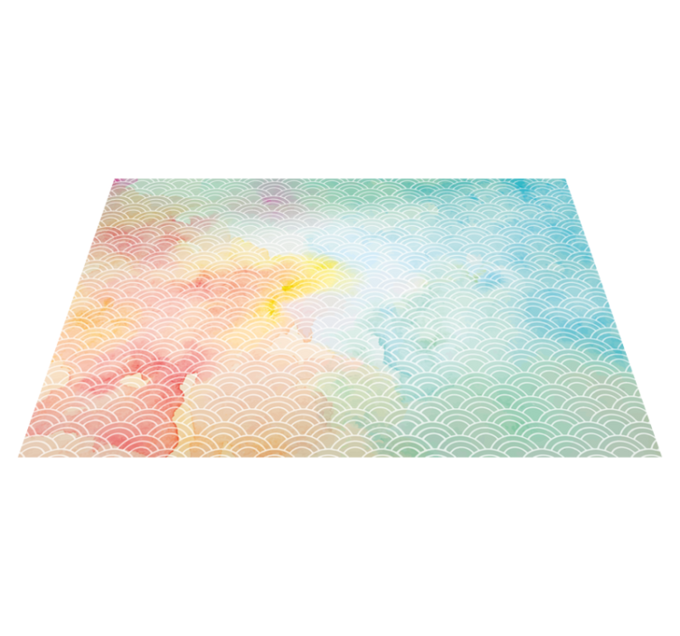 Pastel Wave Motif geometric vinyl rug - TenStickers