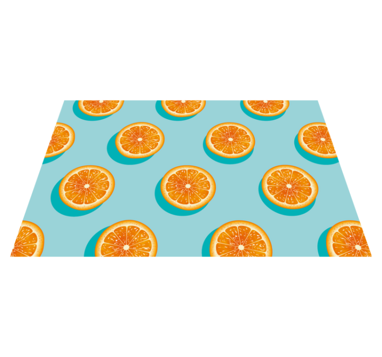 Citrus slice motif kitchen vinyl rug - TenStickers