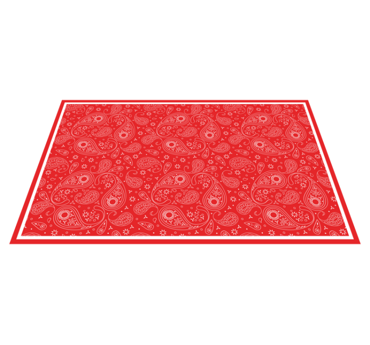 Red paisley pattern world map vinyl rug - TenStickers