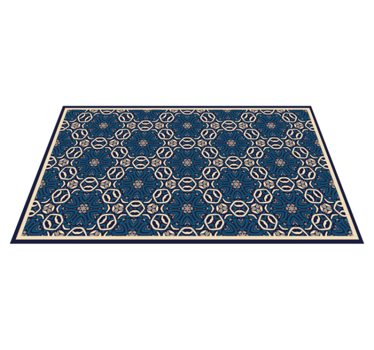 Boho blue seamless pattern  bathroom flooring - TenStickers
