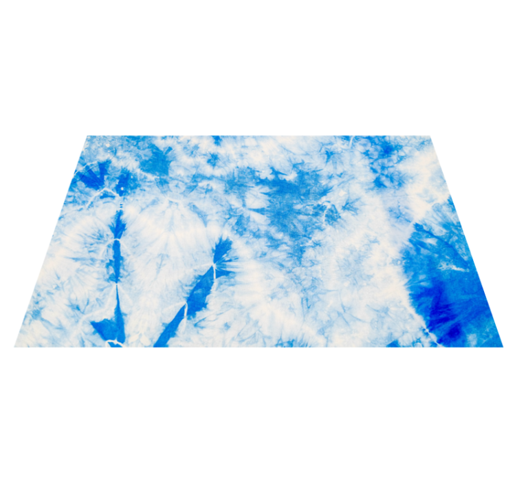 Blue Tie-Dye living room vinyl rug - TenStickers