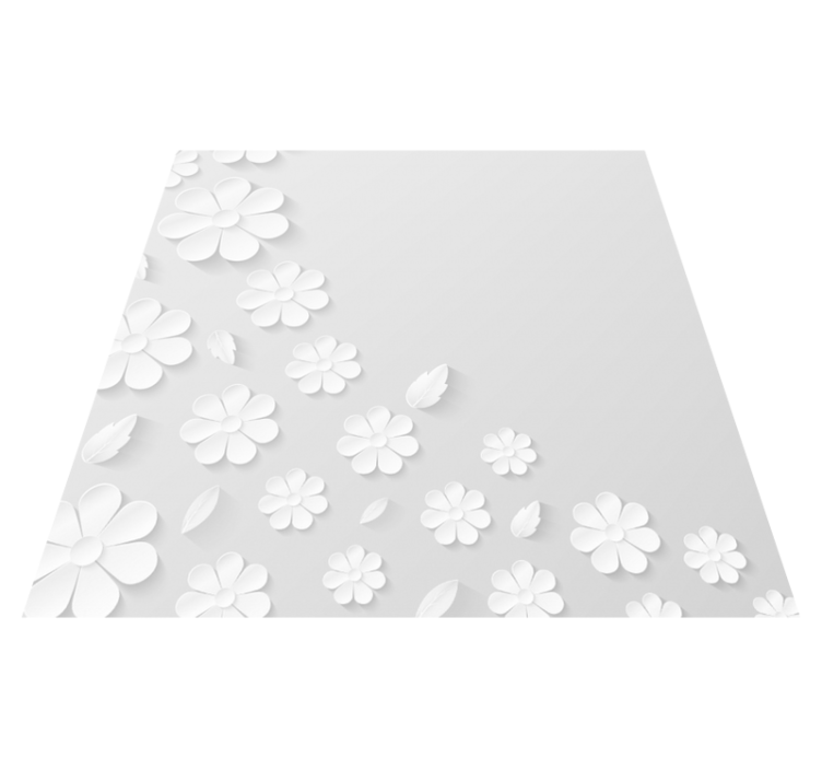 White paper flower background rug - TenStickers