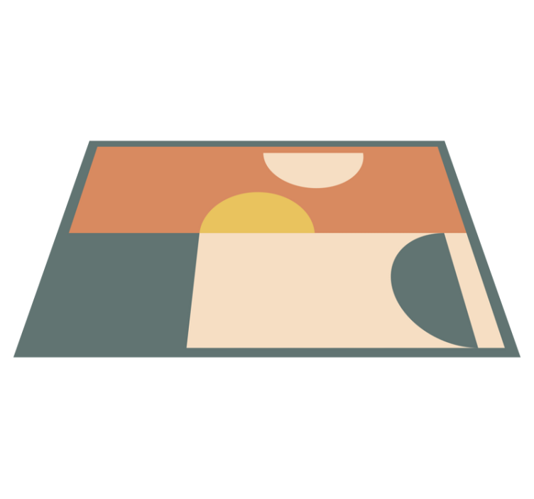 Circles and Rectangles modern vinyl rug - TenStickers