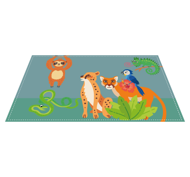Safari creature play area animal vinyl rug - TenStickers