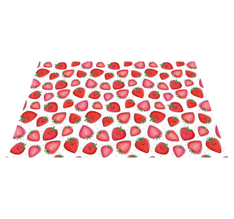 Delightful Strawberry Motif vinyl rug flowers - TenStickers