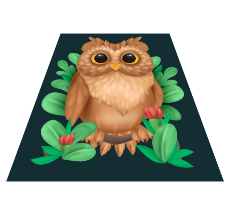 Cute Owl Illustration animal vinyl rug - TenStickers