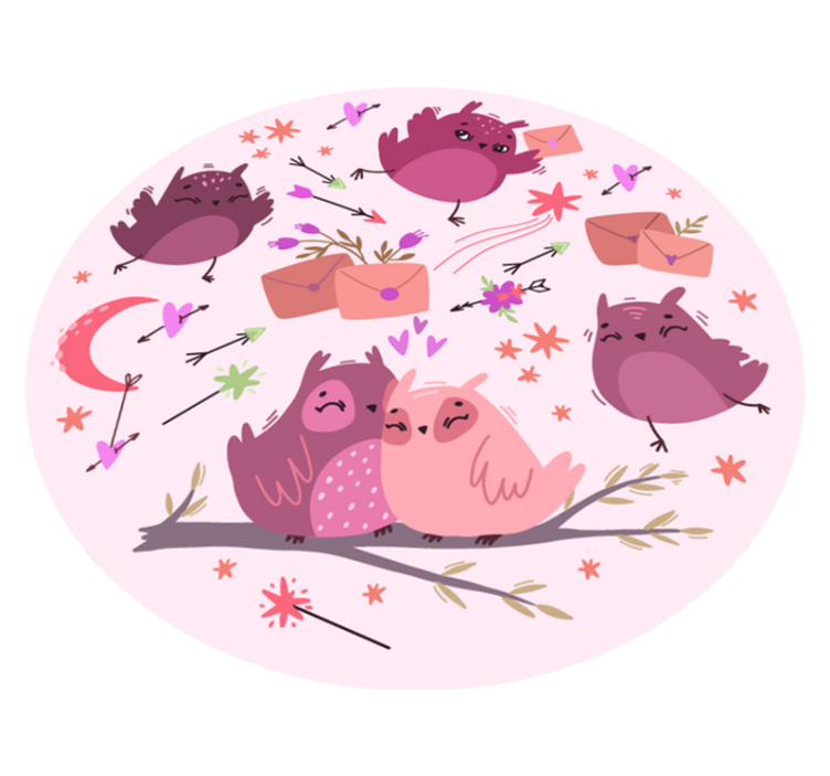 Purple owls kids vinyl rug - TenStickers