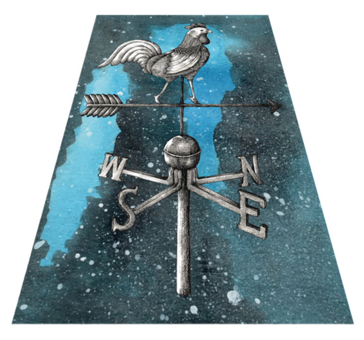 Weather Vane Rooster teenage bedroom vinyl rug - TenStickers