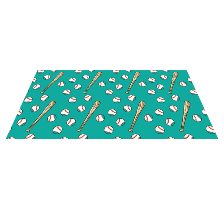 Baseball Pattern Fun vinyl rug gaming - TenStickers