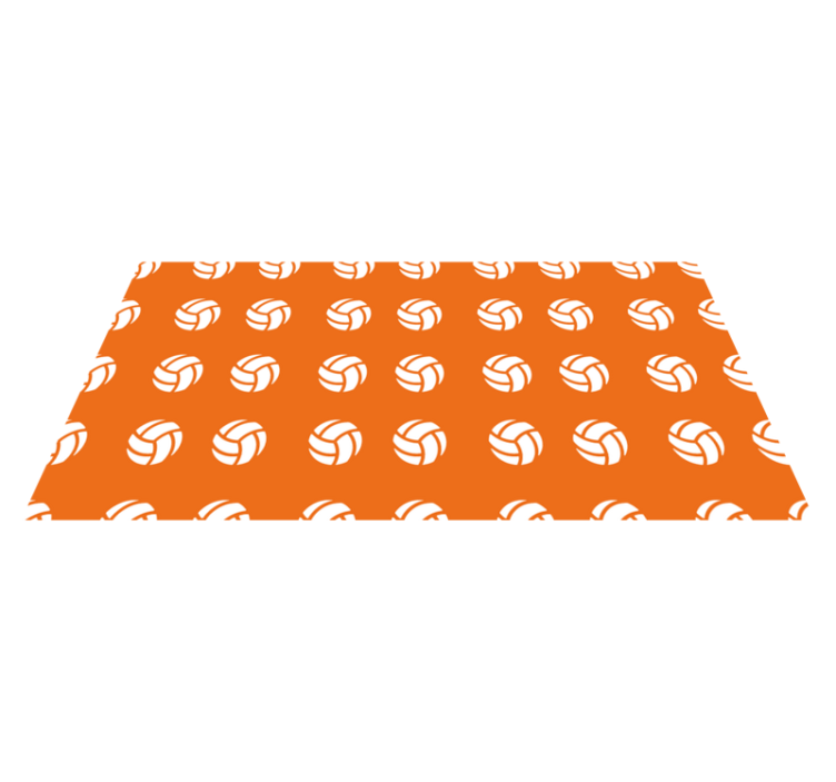 Orange Volleyball Pattern vinyl rug gaming - TenStickers