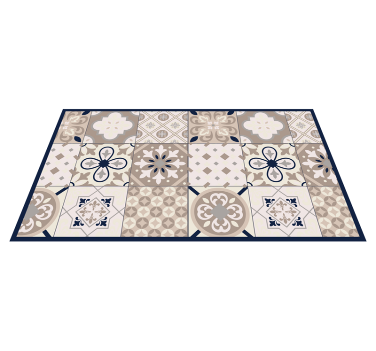 Beige mosaic with old look tile carpet - TenStickers