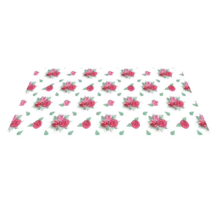set of roses vinyl rug flowers - TenStickers
