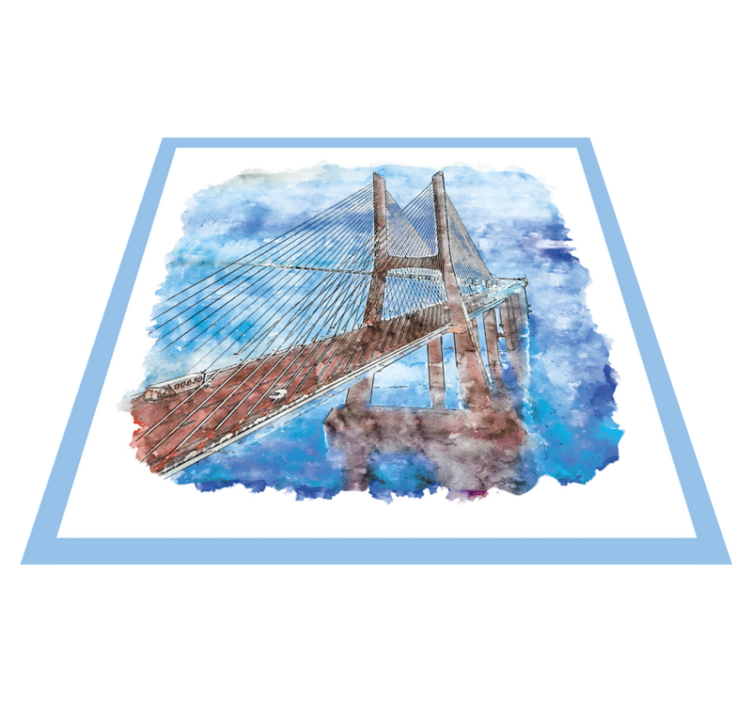 Suspension Bridge Artwork vinyl rug bathroom - TenStickers