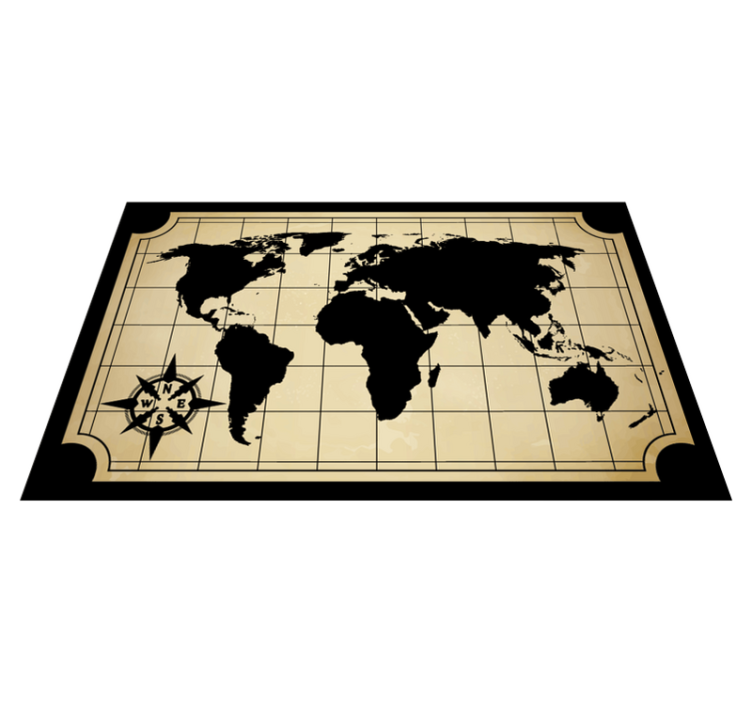 World map vinyl rug with world map design - TenStickers