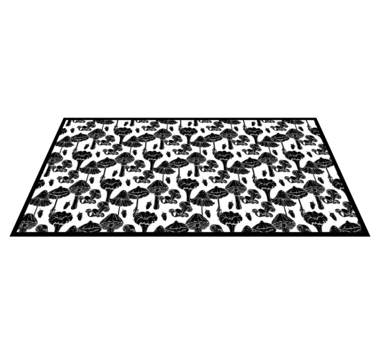 Elegant black mushrooms kitchen floor tiles - TenStickers