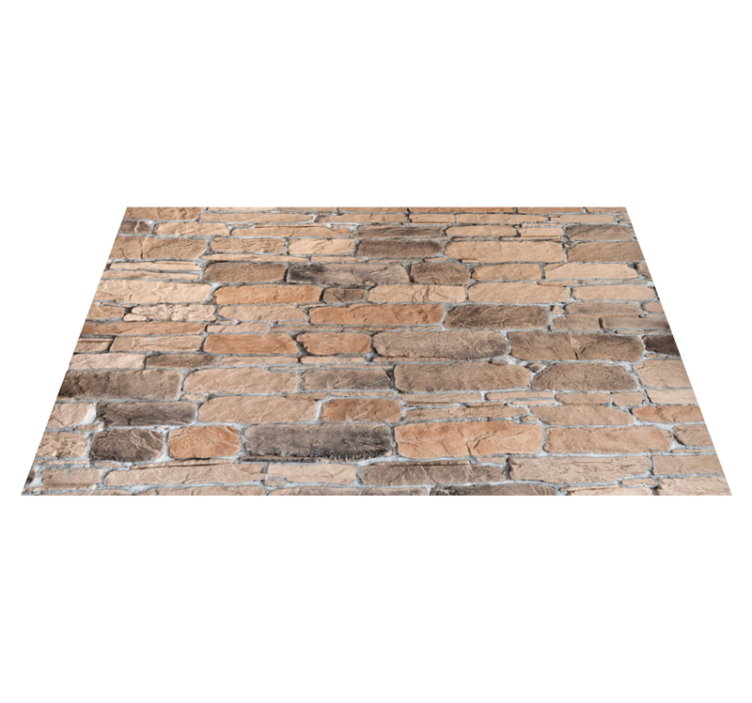 Light brown stone bricks rustic pattern carpet - TenStickers