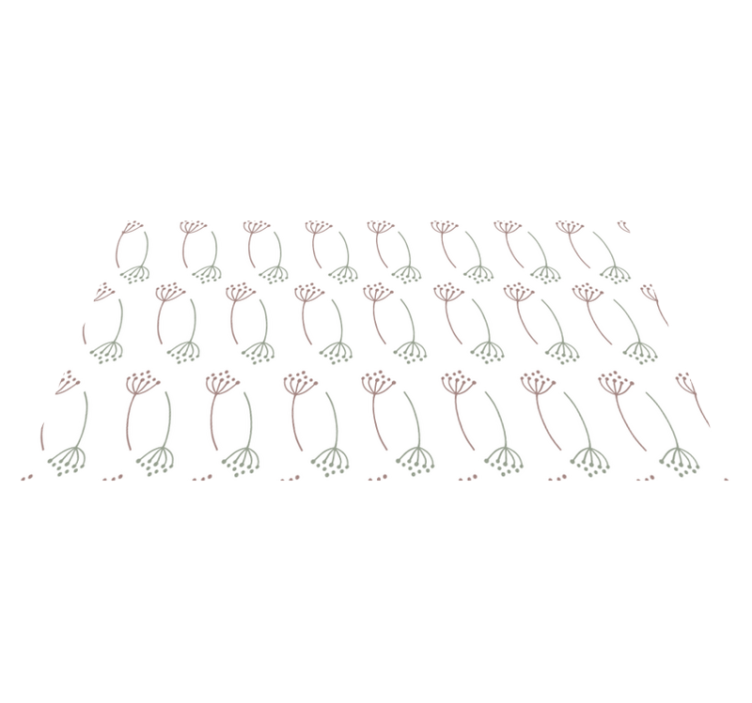 Floral Stem Pattern vinyl rug flowers - TenStickers