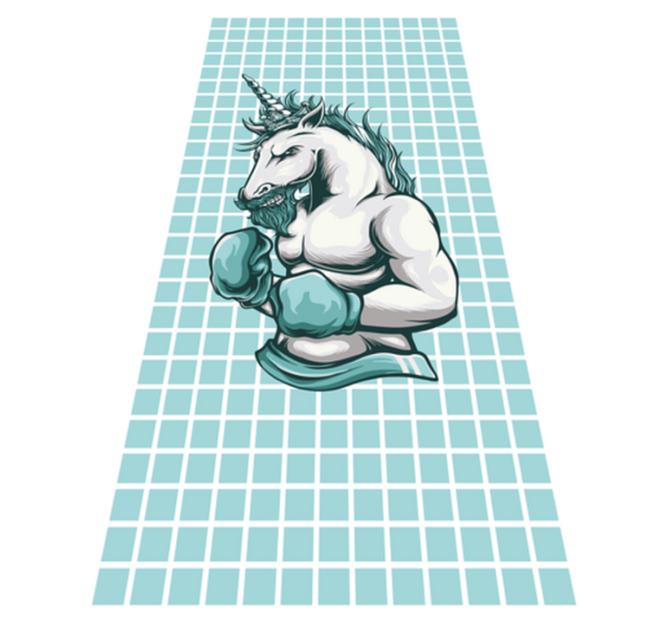 Boxing Unicorn Illustration teenage bedroom vinyl rug - TenStickers