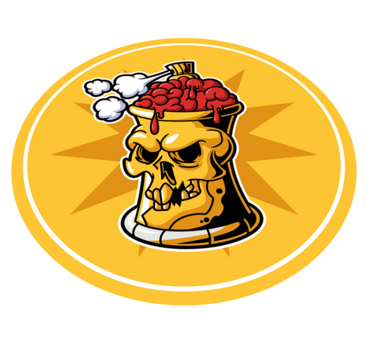 Skull Brain Bowl teenage bedroom vinyl rug - TenStickers