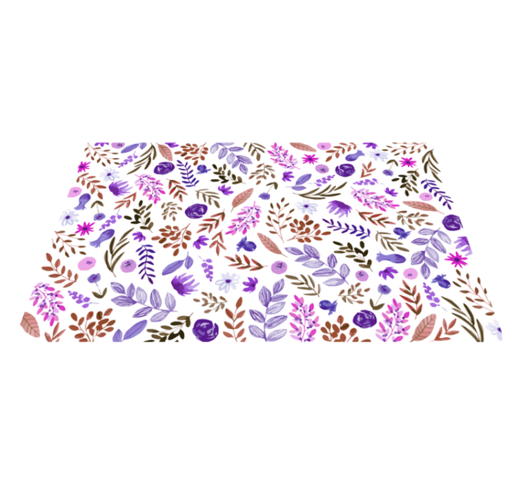 Nature Pattern vinyl rug flowers - TenStickers