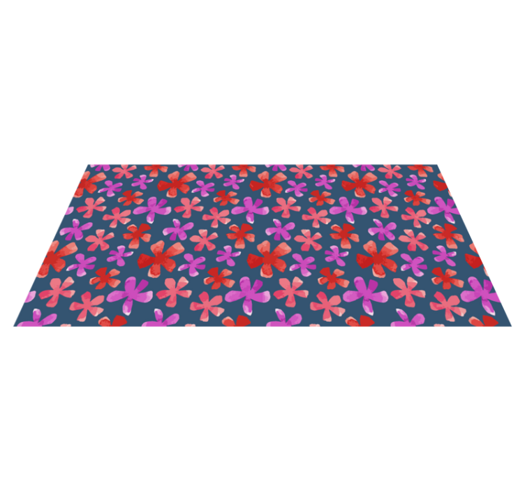 Purple and red patterns vinyl rug flowers - TenStickers