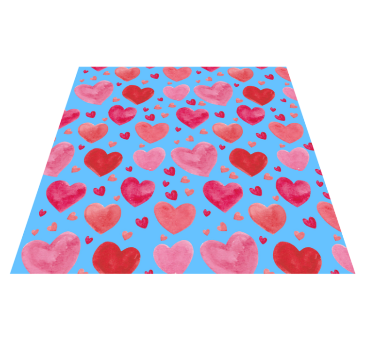 Vibrant Heart Motif teenage bedroom vinyl rug - TenStickers