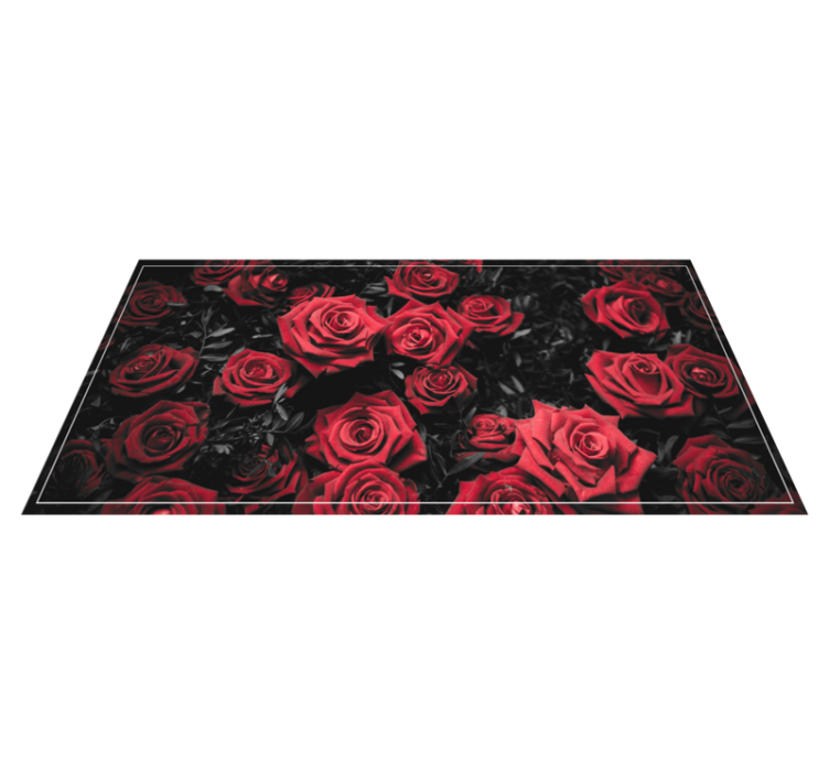 Realistic red roses design vinyl rug flowers - TenStickers