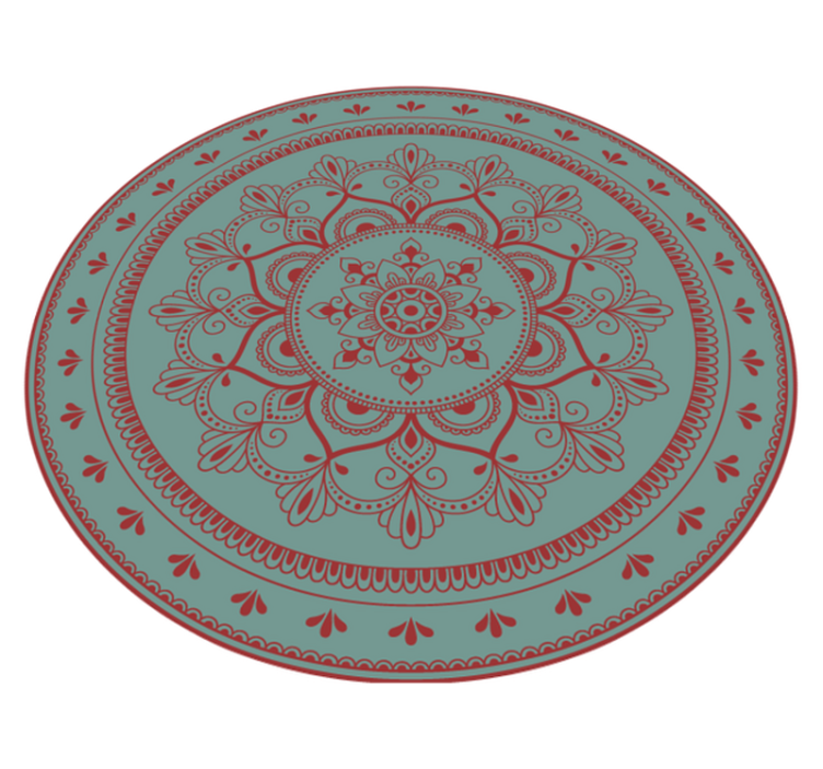 Complex circular illustration mandala vinyl rug - TenStickers