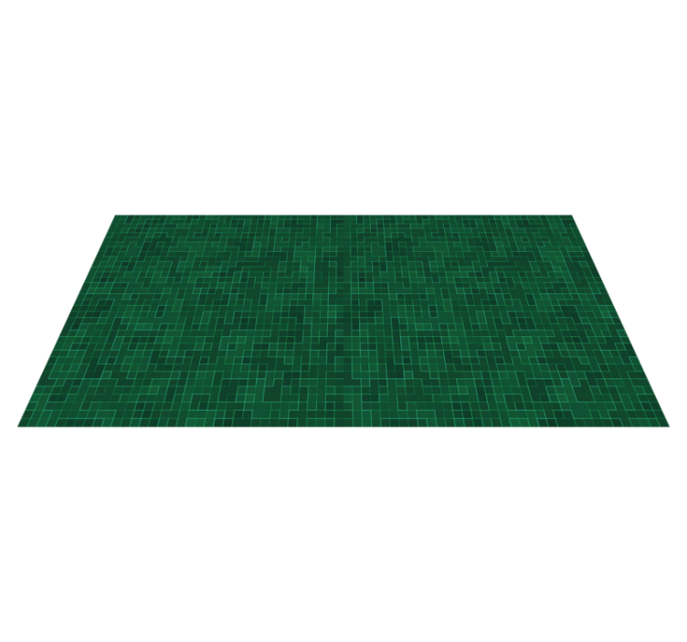Green Grid Pattern geometric vinyl rug - TenStickers