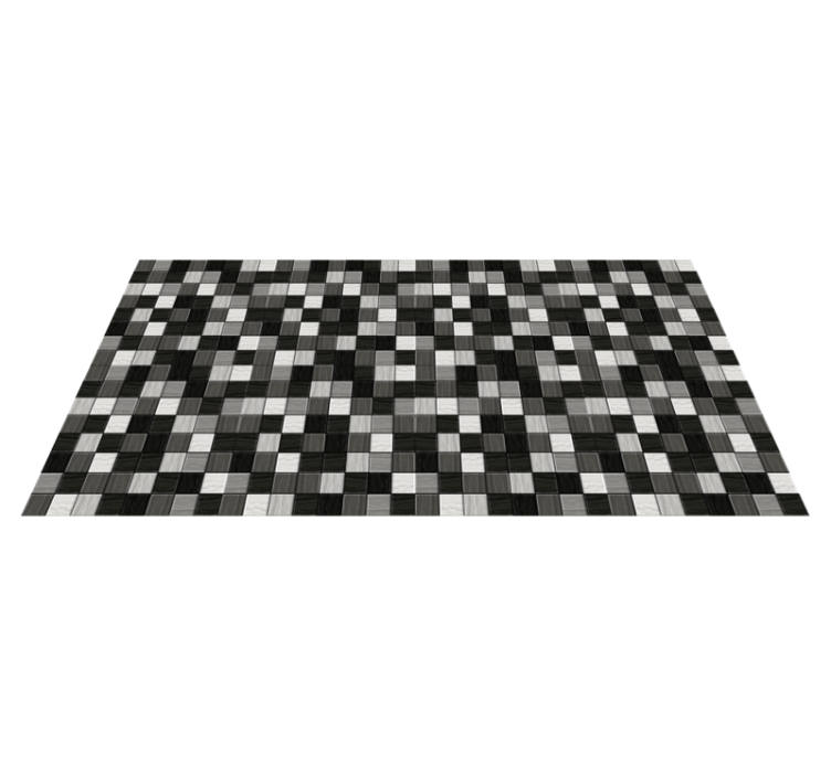 Grey shade squares vinyl rug bathroom - TenStickers