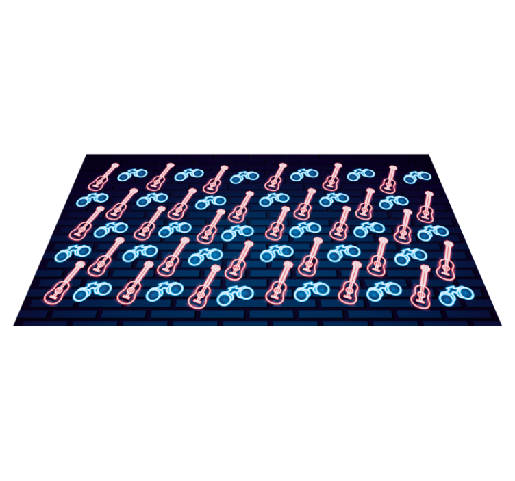 Music Inspired Patterns teenage bedroom vinyl rug - TenStickers